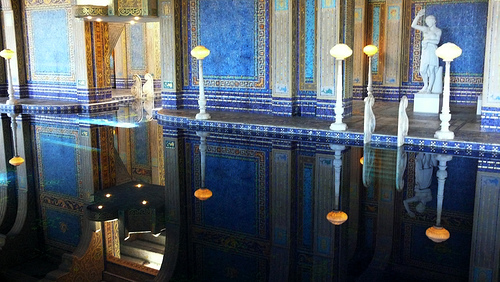 Indoor pool reflection 2 at Hearst Castle