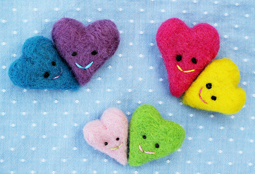Felted Heart Pins
