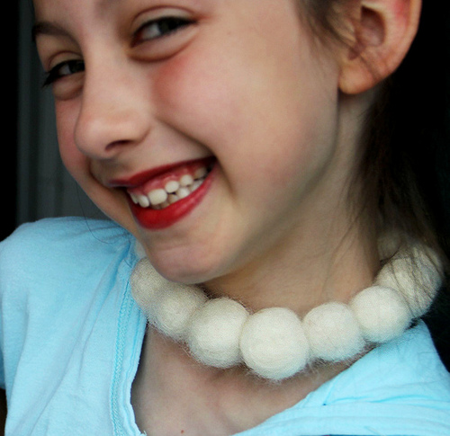 Felted Pearl Necklace