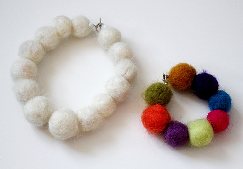 Fancy Felted Necklace and Bracelet