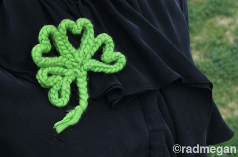 Knitting Fork Projects - Easy Shamrocks for St. Patty's Day by Radmegan