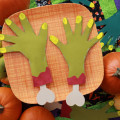 Paper Zombie Hand Pouches for Halloween